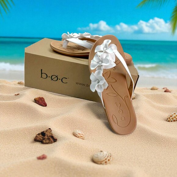 b.o.c. Born Concept Hensley Sandal white flowers flipflop - Picture 2 of 5
